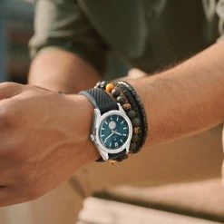 Wholesale 😉 Arkai Mond | Silver-tone Stainless Steel and Blue Meteorite ⌚ Watch 🛒 -WATCHES FOR MEN Sales rel rst mond watch 26302 blue nathangw 1x1 b 26302