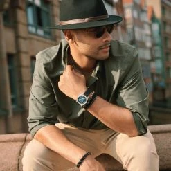 Wholesale 😉 Arkai Mond | Silver-tone Stainless Steel and Blue Meteorite ⌚ Watch 🛒 -WATCHES FOR MEN Sales rel rst mond watch 26302 blue nathangw 1x1 c 26302