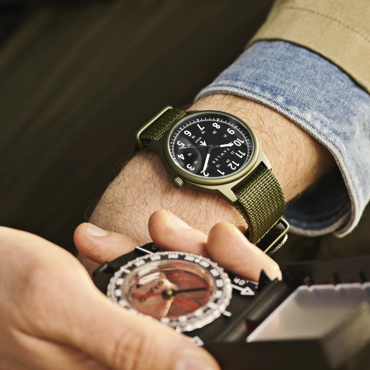 Best Pirce π Fawler Scout | Army Green Aluminium Military β Watch With Black Dial & Army Green Nato Strap βοΈ 4 Best Pirce π Fawler Scout | Army Green Aluminium Military β Watch With Black Dial & Army Green Nato Strap βοΈ - Image 2