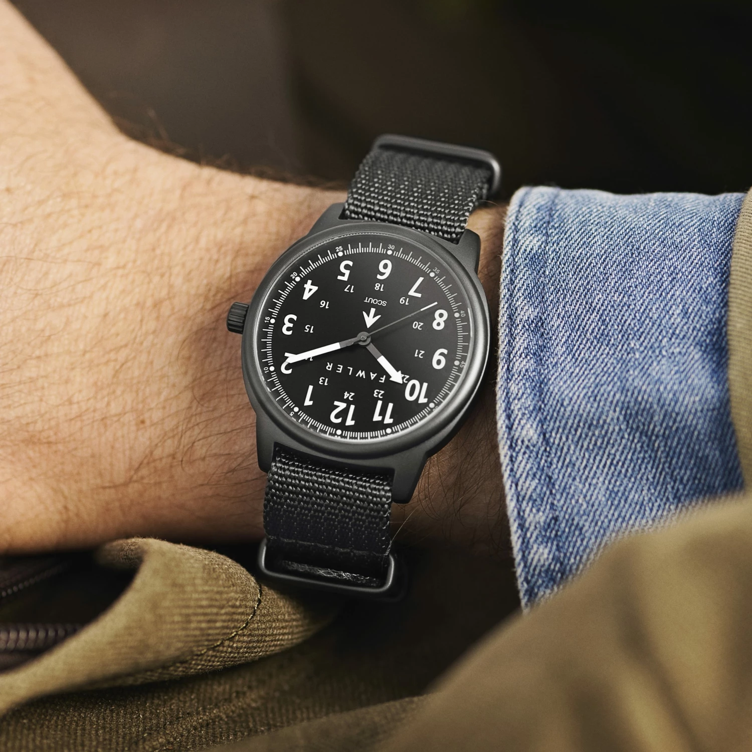 Hot Sale ✔️ Fawler Scout | Dark Grey Aluminium Military ⌚ Watch With Black Dial & Black Nato Strap ❤️ 4 Hot Sale ✔️ Fawler Scout | Dark Grey Aluminium Military ⌚ Watch With Black Dial & Black Nato Strap ❤️ - Image 2