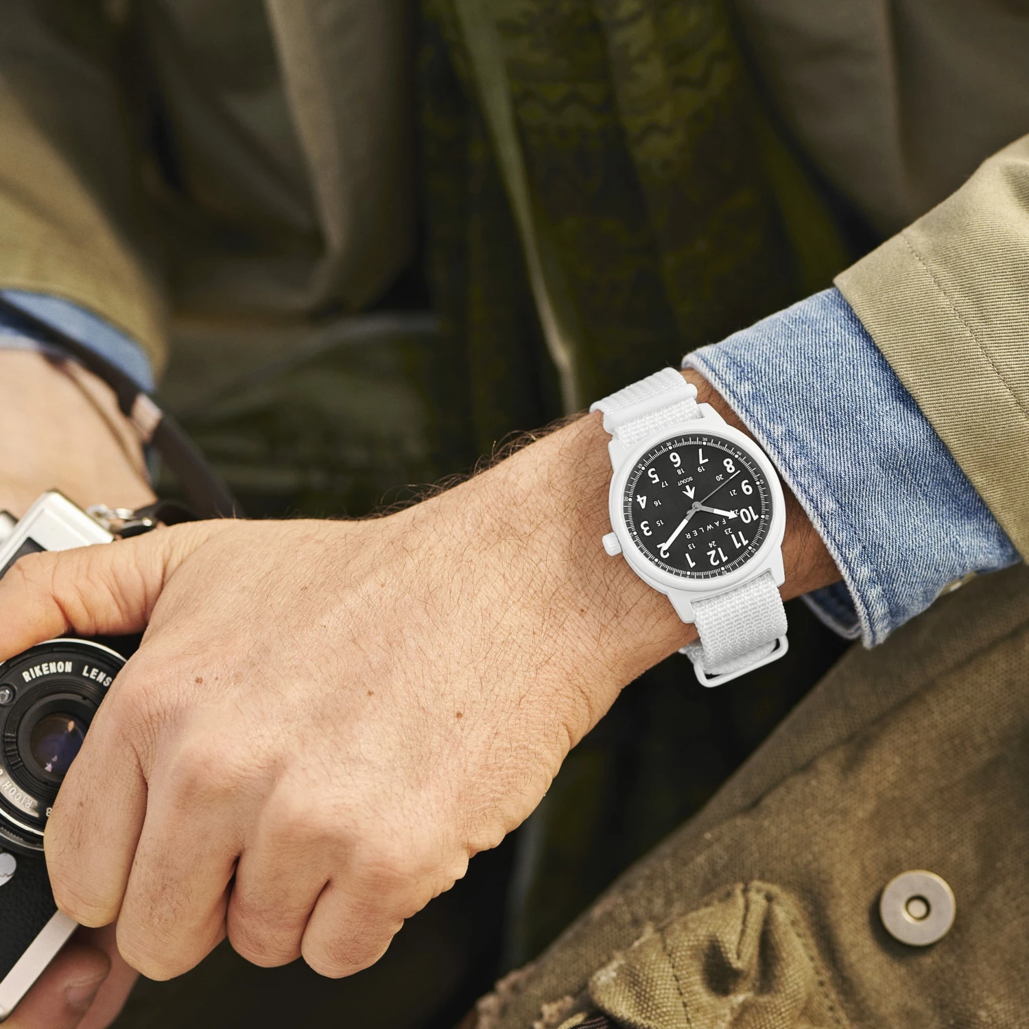 Brand new 😀 Fawler Scout | Limited Edition White Aluminium Military ⌚ Watch With Black Dial & White Nato Strap 😉 4 Brand new 😀 Fawler Scout | Limited Edition White Aluminium Military ⌚ Watch With Black Dial & White Nato Strap 😉 - Image 2