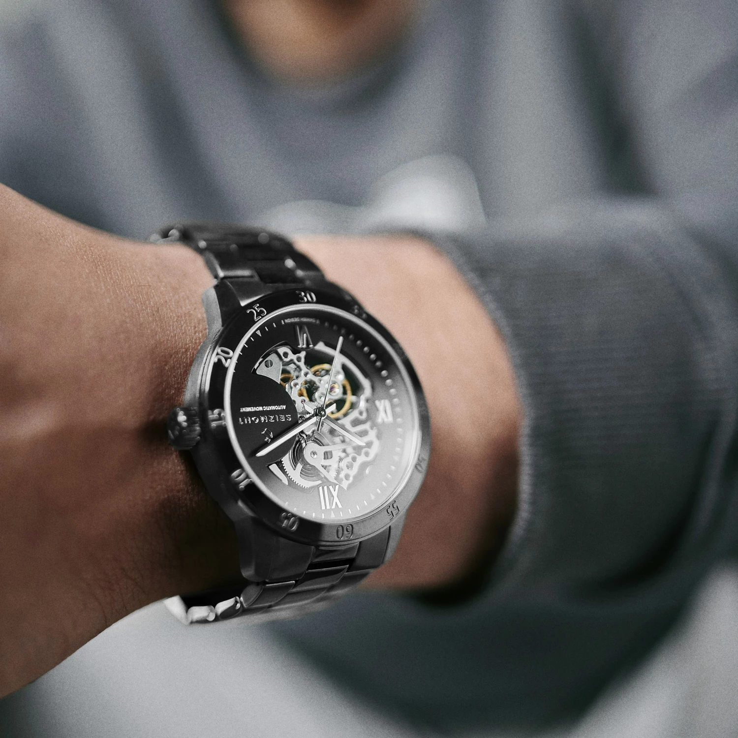 Best deal ๐ Seizmont Dante II | Black Stainless Steel Skeleton โ Watch With Black Dial & Silver-Tone Movement ๐คฉ 4 Best deal ๐ Seizmont Dante II | Black Stainless Steel Skeleton โ Watch With Black Dial & Silver-Tone Movement ๐คฉ - Image 2