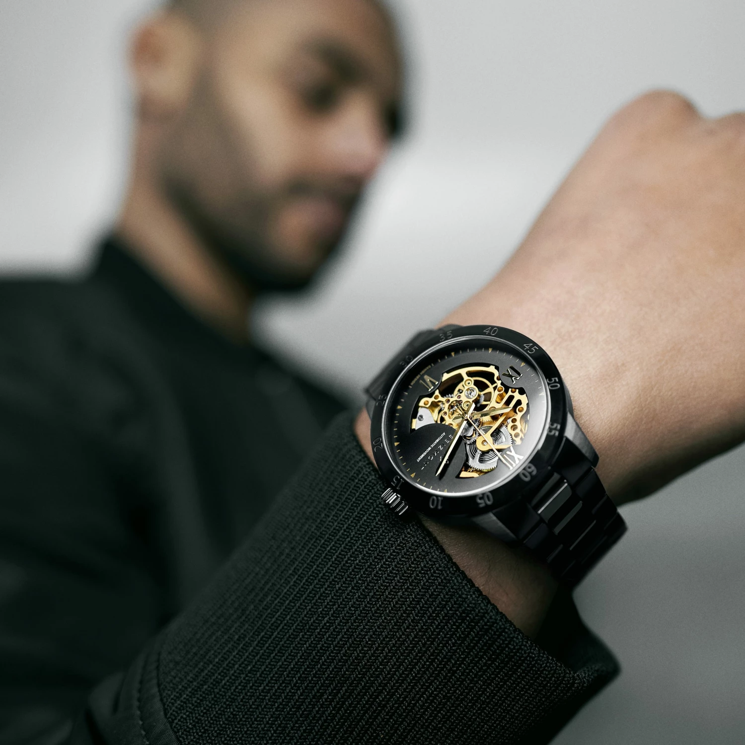 Best Pirce 😉 Seizmont Dante II | Black Stainless Steel Skeleton ⌚ Watch With Black Dial & Gold-Tone Movement ❤️ 5 Best Pirce 😉 Seizmont Dante II | Black Stainless Steel Skeleton ⌚ Watch With Black Dial & Gold-Tone Movement ❤️ - Image 3