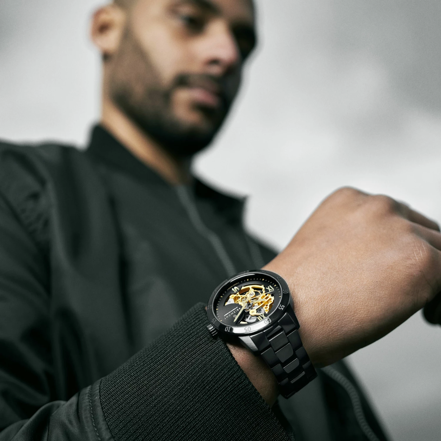 Best Pirce 😉 Seizmont Dante II | Black Stainless Steel Skeleton ⌚ Watch With Black Dial & Gold-Tone Movement ❤️ 7 Best Pirce 😉 Seizmont Dante II | Black Stainless Steel Skeleton ⌚ Watch With Black Dial & Gold-Tone Movement ❤️ - Image 5