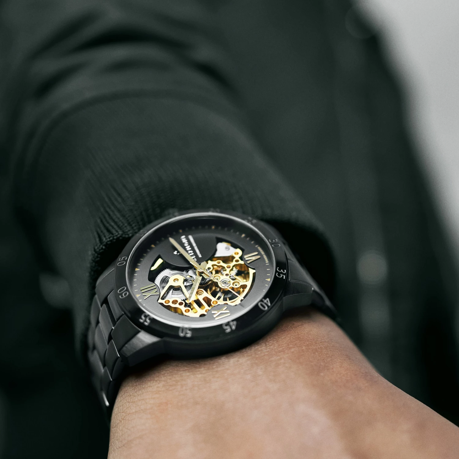 Best Pirce 😉 Seizmont Dante II | Black Stainless Steel Skeleton ⌚ Watch With Black Dial & Gold-Tone Movement ❤️ 4 Best Pirce 😉 Seizmont Dante II | Black Stainless Steel Skeleton ⌚ Watch With Black Dial & Gold-Tone Movement ❤️ - Image 2
