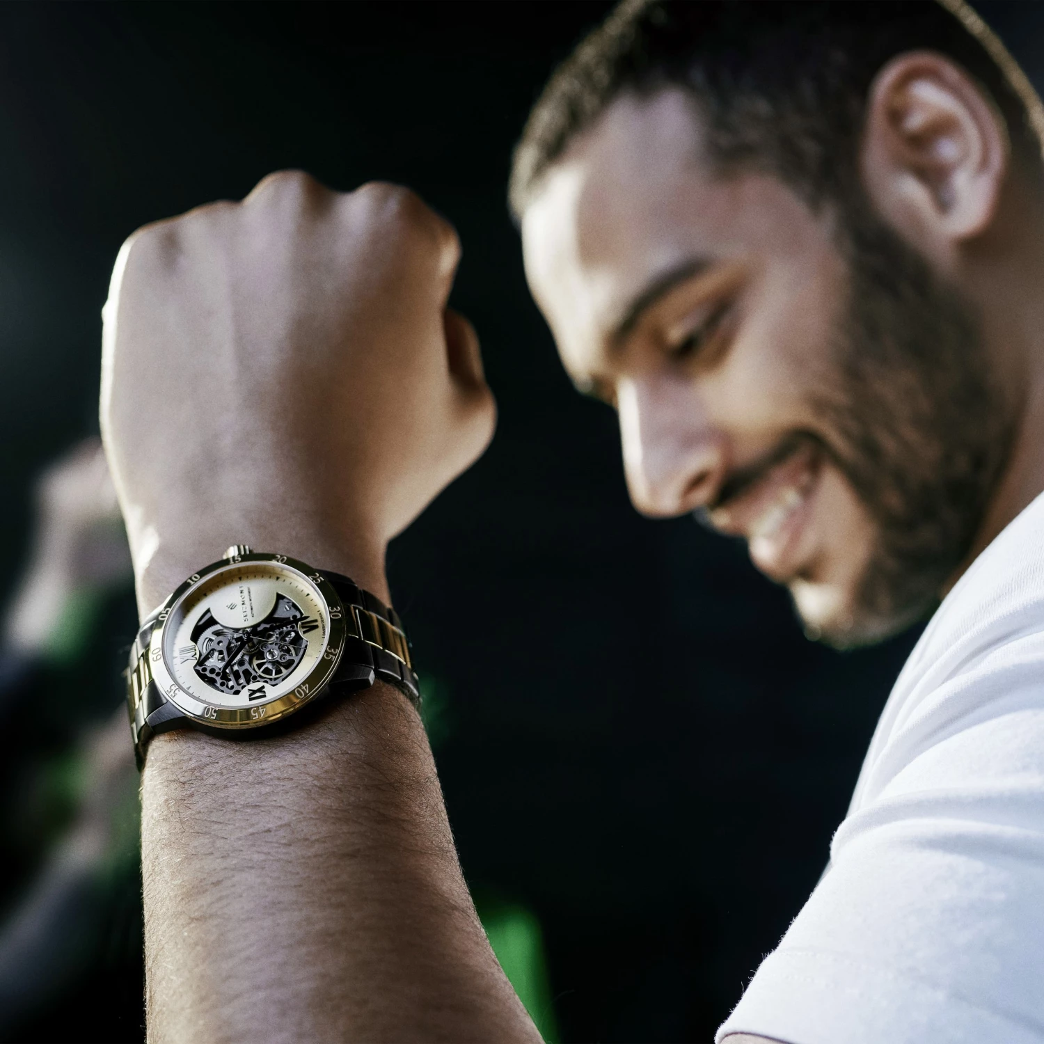 Cheap βοΈ Seizmont Dante II | Gold-Tone & Black Stainless Steel Skeleton β Watch With Gold-Tone Dial π 4 Cheap βοΈ Seizmont Dante II | Gold-Tone & Black Stainless Steel Skeleton β Watch With Gold-Tone Dial π - Image 2