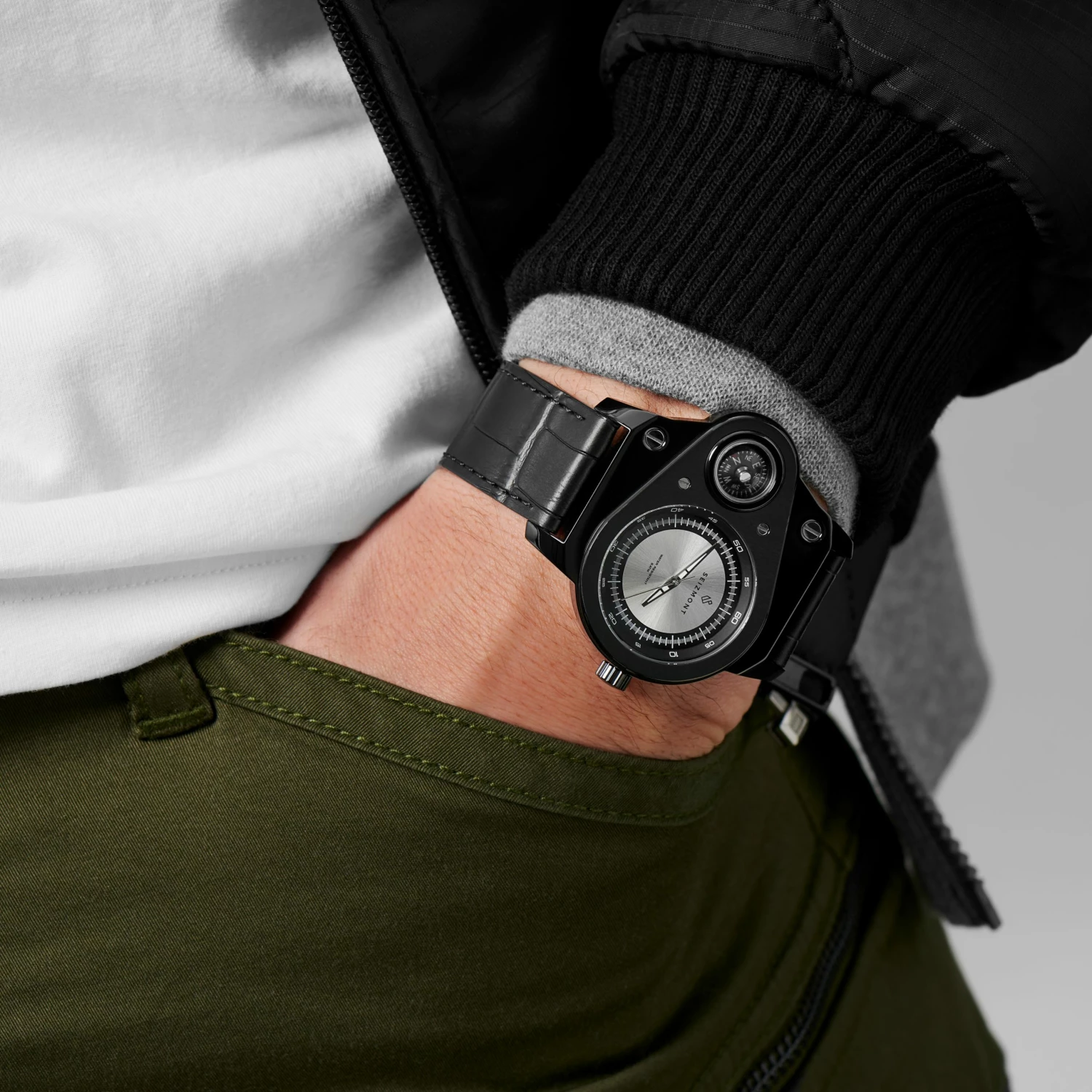 Cheap π Seizmont Orbis | Black & Silver-Tone Stainless Steel Compass β Watch π₯° 5 Cheap π Seizmont Orbis | Black & Silver-Tone Stainless Steel Compass β Watch π₯° - Image 3