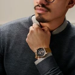 Deals 🔥 Seizmont Parva | Rose Gold-Tone Chronograph ⌚ Watch With Black Dial & Light Brown Leather Strap 🌟 -WATCHES FOR MEN Sales rst megashoot 0 3 parvawatch brown22025 bjarkejohansen 2