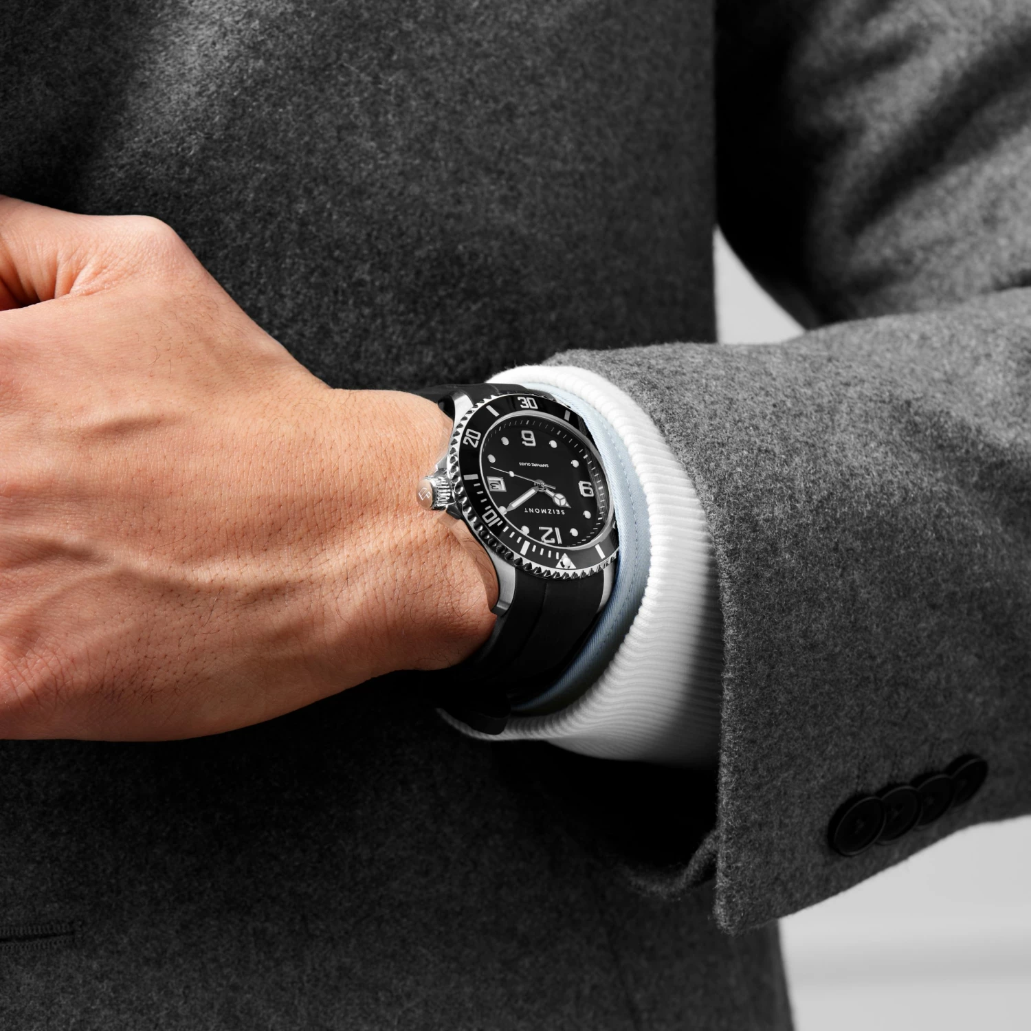 Flash Sale 👍 Seizmont Tide | Black Dive ⌚ Watch With Black Dial & Black Rubber Strap 🎉 5 Flash Sale 👍 Seizmont Tide | Black Dive ⌚ Watch With Black Dial & Black Rubber Strap 🎉 - Image 3