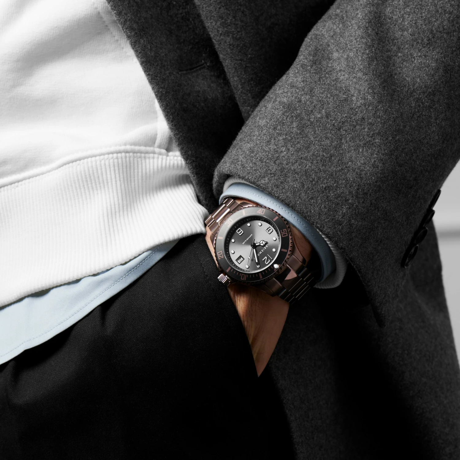 Wholesale π Seizmont Tide | Rose Gold-Tone Stainless Steel Dive β Watch With Black Dial π€© 6 Wholesale π Seizmont Tide | Rose Gold-Tone Stainless Steel Dive β Watch With Black Dial π€© - Image 4