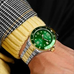 Brand new 👏 Seizmont Tide | Silver- & Gold-Tone Stainless Steel Dive ⌚ Watch With Green Dial 👏 -WATCHES FOR MEN Sales rst megashoot 0 3 watch deltatie silvergoldgreenface22370 bjarkejohansen 2 1