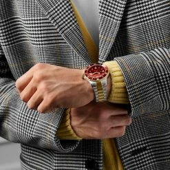 Budget ⭐ Seizmont Tide | Silver-, Gold-Tone & Red Stainless Steel Dive ⌚ Watch With Red Dial 👏 -WATCHES FOR MEN Sales rst megashoot 0 3 watch deltatie silvergoldredface22371 bjarkejohansen 2