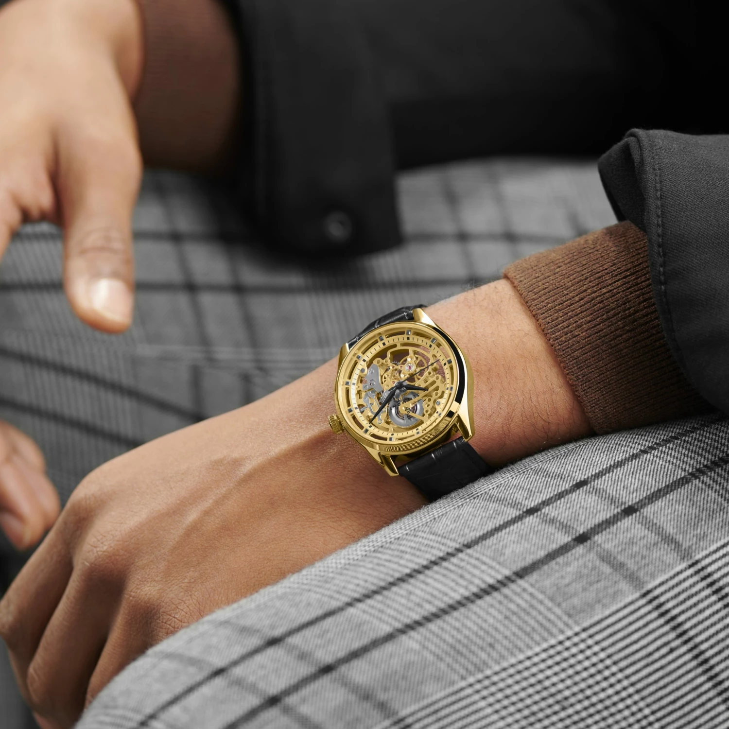 Discount π Seizmont Motus | Gold-Tone Automatic Skeleton β Watch With Black Leather Strap βοΈ 5 Discount π Seizmont Motus | Gold-Tone Automatic Skeleton β Watch With Black Leather Strap βοΈ - Image 3