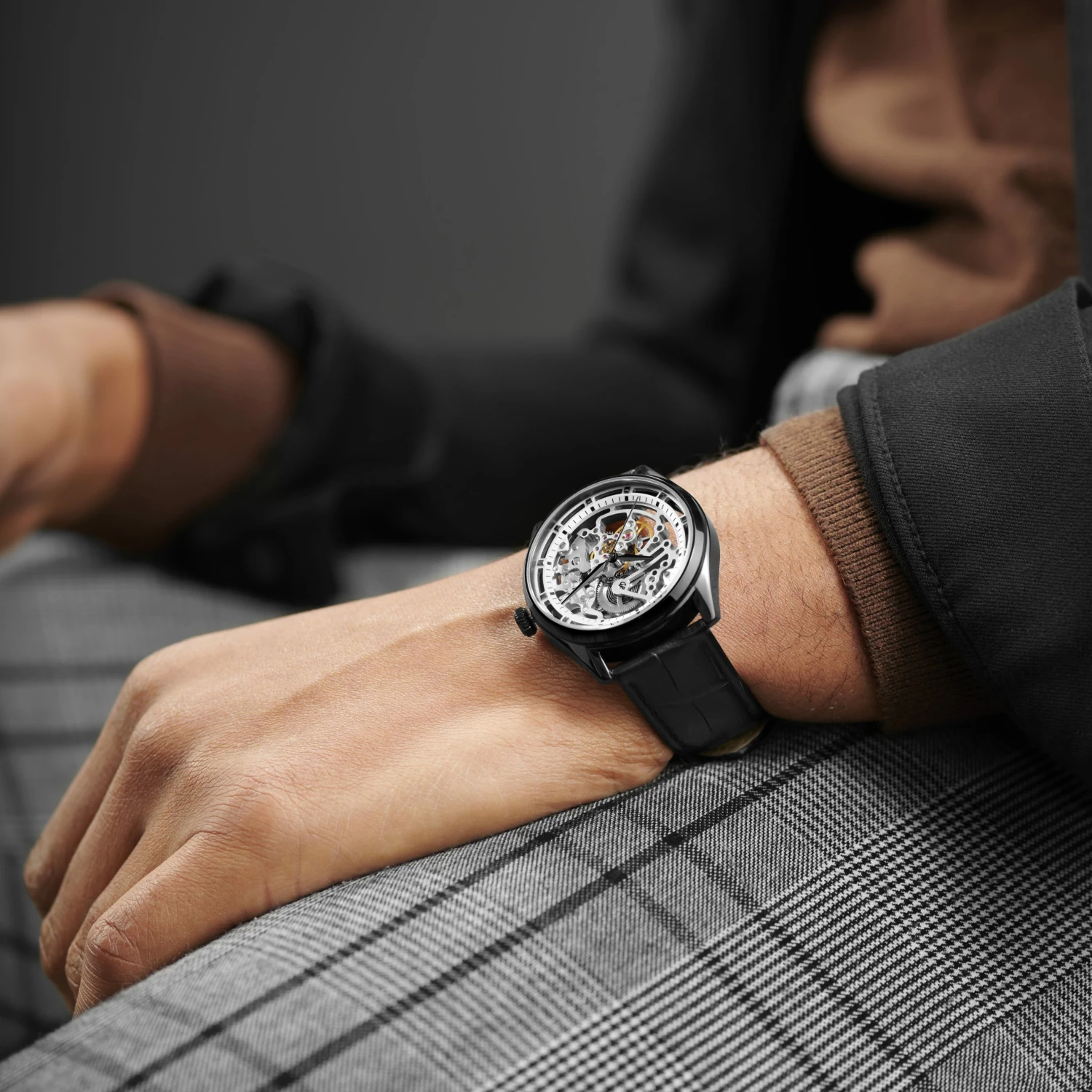 Budget π₯° Seizmont Motus | Black Automatic Skeleton β Watch With Silver-Tone Movement With Black Strap π 5 Budget π₯° Seizmont Motus | Black Automatic Skeleton β Watch With Silver-Tone Movement With Black Strap π - Image 3