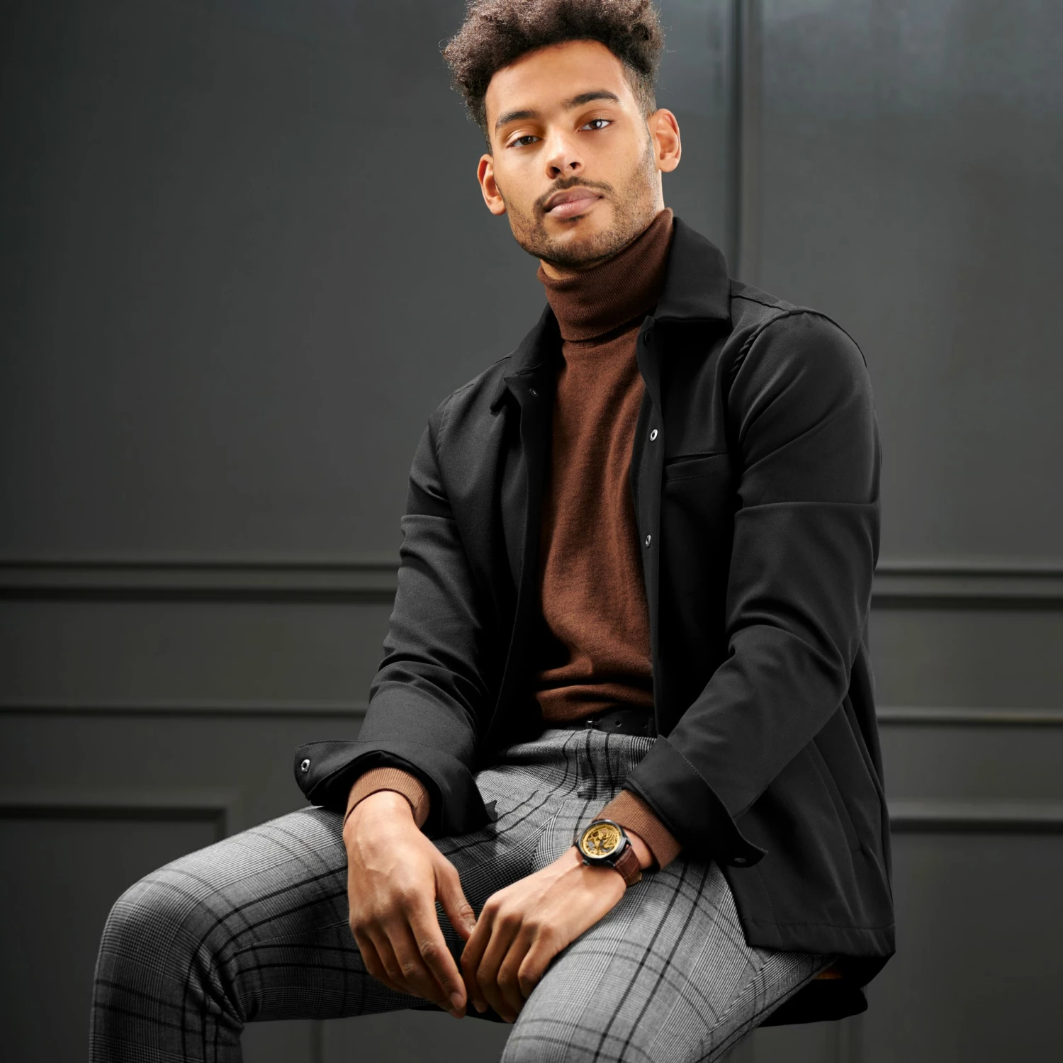 Cheapest ❤️ Seizmont Motus | Black Automatic Skeleton ⌚ Watch With Gold-Tone Movement & Brown Leather Strap ✔️ 6 Cheapest ❤️ Seizmont Motus | Black Automatic Skeleton ⌚ Watch With Gold-Tone Movement & Brown Leather Strap ✔️ - Image 4