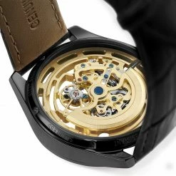 Cheapest π₯ Seizmont Motus | Black Stainless Steel Skeleton β Watch With Gold-Tone Movement & Black Leather Strap β 13 Cheapest π₯ Seizmont Motus | Black Stainless Steel Skeleton β Watch With Gold-Tone Movement & Black Leather Strap β -WATCHES FOR MEN Sales sedric motus black gold black 4