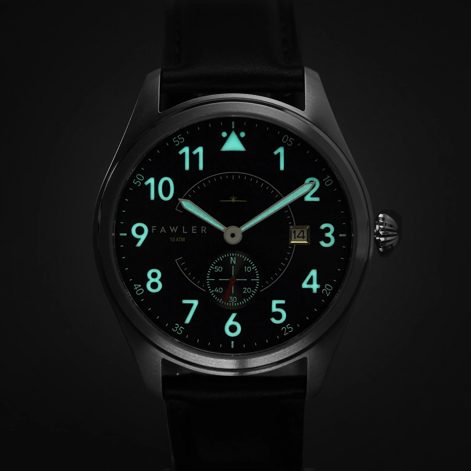 Buy π Fawler Aviator | Silver-Tone Aviator β Watch With Blue Dial, White Numbers, Arms & Rust Strap π 8 Buy π Fawler Aviator | Silver-Tone Aviator β Watch With Blue Dial, White Numbers, Arms & Rust Strap π - Image 6