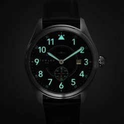 Discount 😀 Fawler Aviator | Black Aviator ⌚ Watch With Black Dial, White Arms & Black Leather Strap 🤩 -WATCHES FOR MEN Sales selvlysende1298 copy 2 1