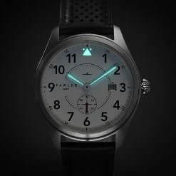 Brand new 🛒 Fawler Aviator | Silver-Tone Aviator ⌚ Watch With White Dial & Chocolate Brown Leather Strap 🎉 -WATCHES FOR MEN Sales selvlysende1318 copy