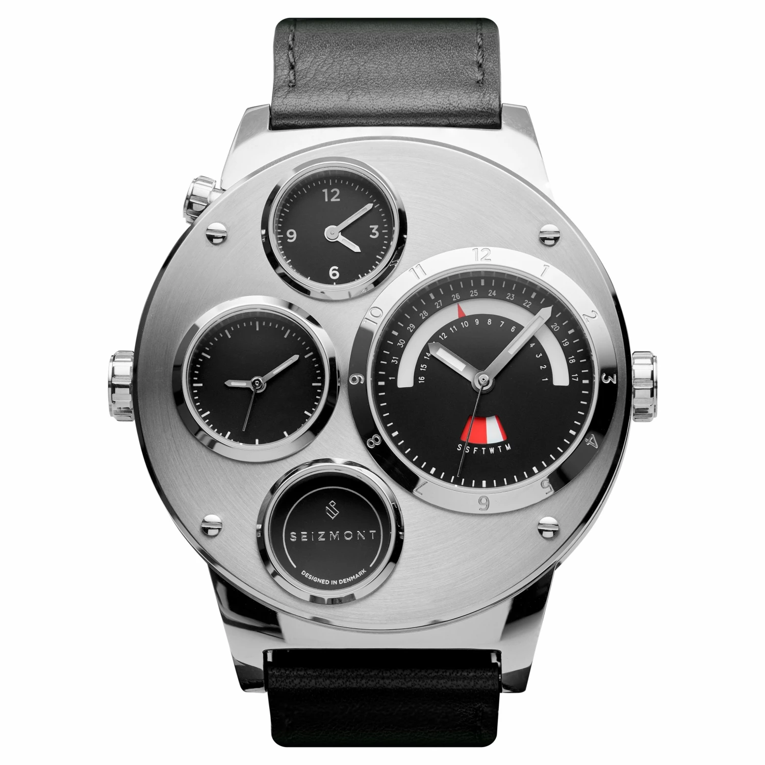 Brand new π Seizmont Optimus | Silver-Tone Stainless Steel β Watch With 4 Black Subdials π 3 Brand new π Seizmont Optimus | Silver-Tone Stainless Steel β Watch With 4 Black Subdials π