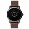 Cheapest 🌟 Seizmont Mezzo | Black Minimalist ⌚ Watch With Black Dial & Chocolate Brown Leather Strap 🎁 -WATCHES FOR MEN Sales silos mezzo 20584 40mm