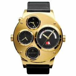 Brand new ⭐ Seizmont Optimus | Gold-Tone Stainless Steel ⌚ Watch With 4 Black Subdials 👏