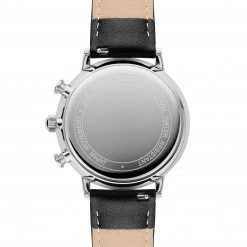 Hot Sale 🤩 Sidegren Solis | Silver-tone With Black Dial Solar-powered Chronograph Leather ⌚ Watch ✨ -WATCHES FOR MEN Sales solisbl