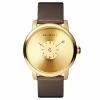 Budget ✨ Seizmont Mezzo | Gold-Tone Minimalist ⌚ Watch With Gold-Tone Dial & Chocolate Brown Leather Strap ✔️ -WATCHES FOR MEN Sales solomon mezzo 20583 40mm 2