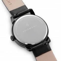 Best Sale ❤️ Seizmont Mezzo | Black Minimalist ⌚ Watch With Black Dial & Black Leather Strap ✨ -WATCHES FOR MEN Sales sss 1