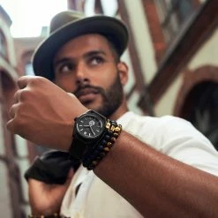 Brand new 😉 Arkai Mond | Black Stainless Steel Meteorite ⌚ Watch 😀 -WATCHES FOR MEN Sales ste jwm mond watch xxx black nathangw 1x1 h 26301