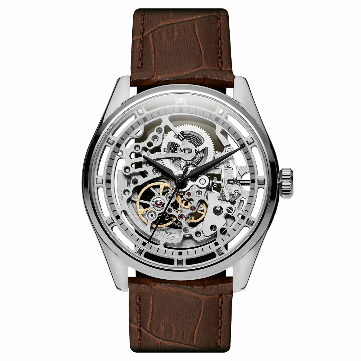 Discount π Seizmont Motus | Silver-Tone Automatic Skeleton β Watch With Chocolate Brown Leather Strap π₯ 3 Discount π Seizmont Motus | Silver-Tone Automatic Skeleton β Watch With Chocolate Brown Leather Strap π₯
