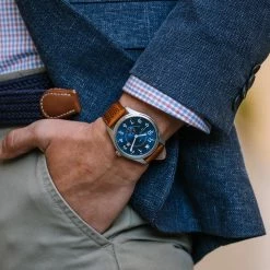 Buy π Fawler Aviator | Silver-Tone Aviator β Watch With Blue Dial, White Numbers, Arms & Rust Strap π 10 Buy π Fawler Aviator | Silver-Tone Aviator β Watch With Blue Dial, White Numbers, Arms & Rust Strap π -WATCHES FOR MEN Sales trendhim september 2020 set 1 watch 1h 1